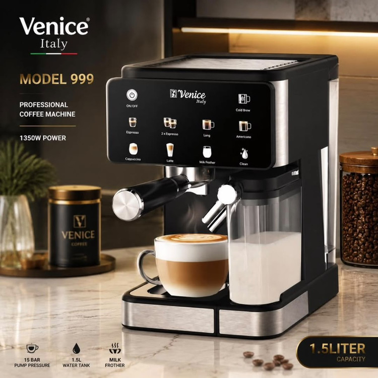 دستگاه اسپرسو ساز۲۰ بار نیمه اتومات برند venice ایتالیا